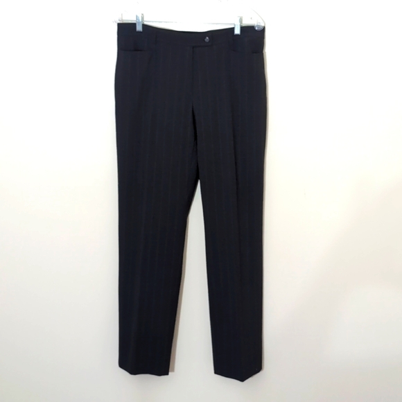 Other - Brax| Grey With Brown Pin Stripe Pants Zippered Front Techno Wool
